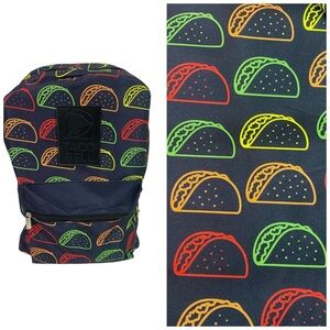Taco Bell Colorful Taco Print Backpack 17” x 11.5” x 4”